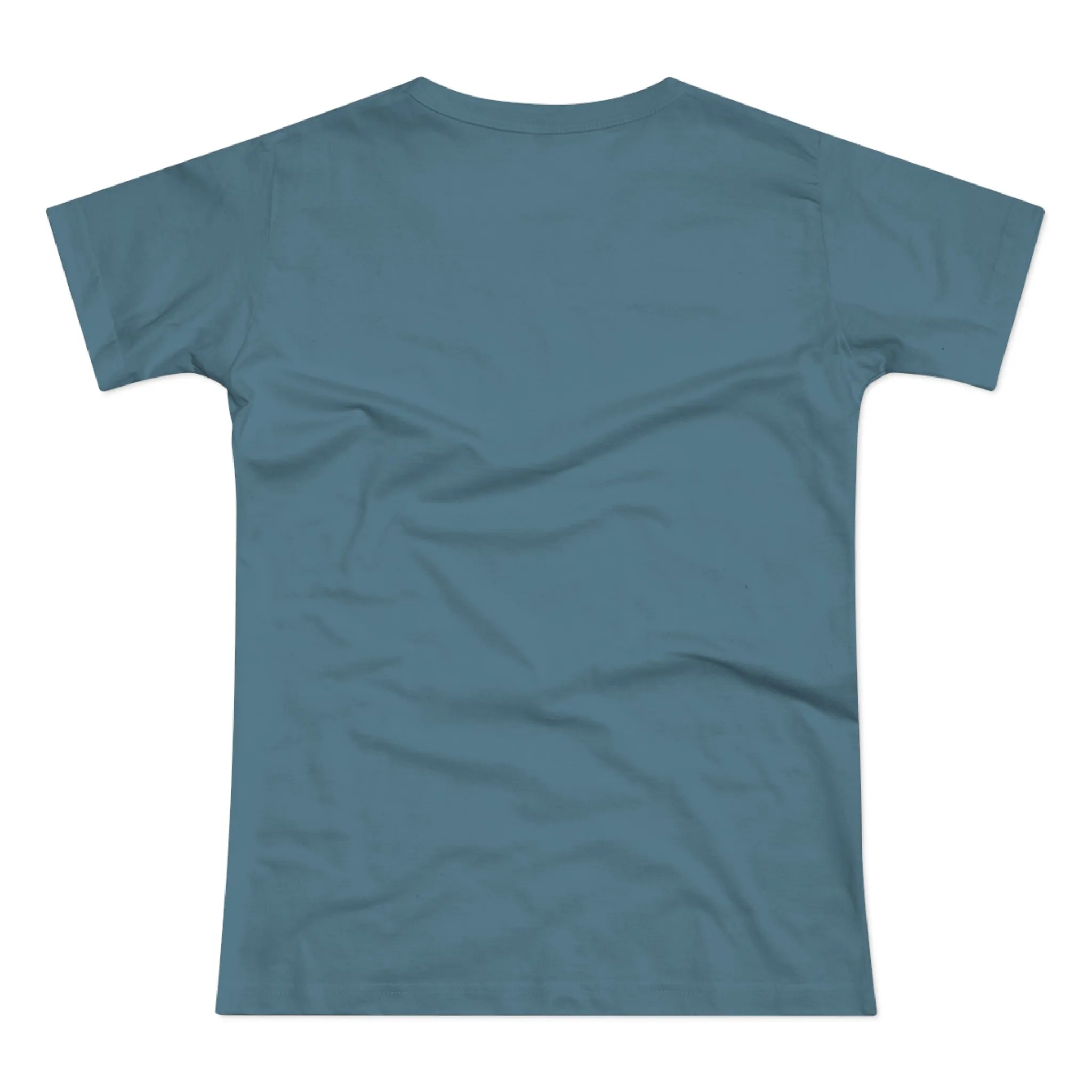 Single Jersey Women's T-shirt, A women’s t-shirt with a modern look, short sleeves and with side seams for that accentuate feminine shape. A kitten with with blue eyes and different fur looking up