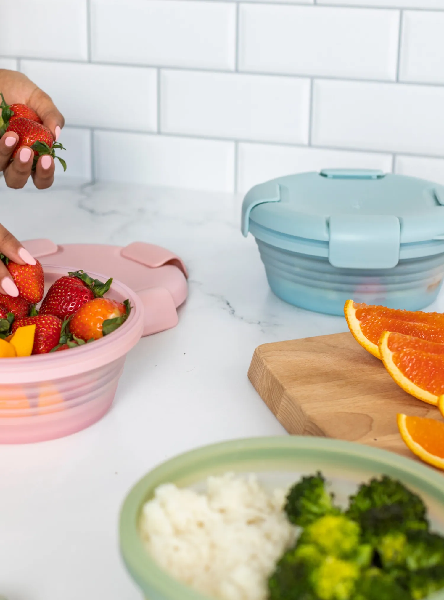 Stojo Collapsible Bowl (Translucent Aquamarine)
