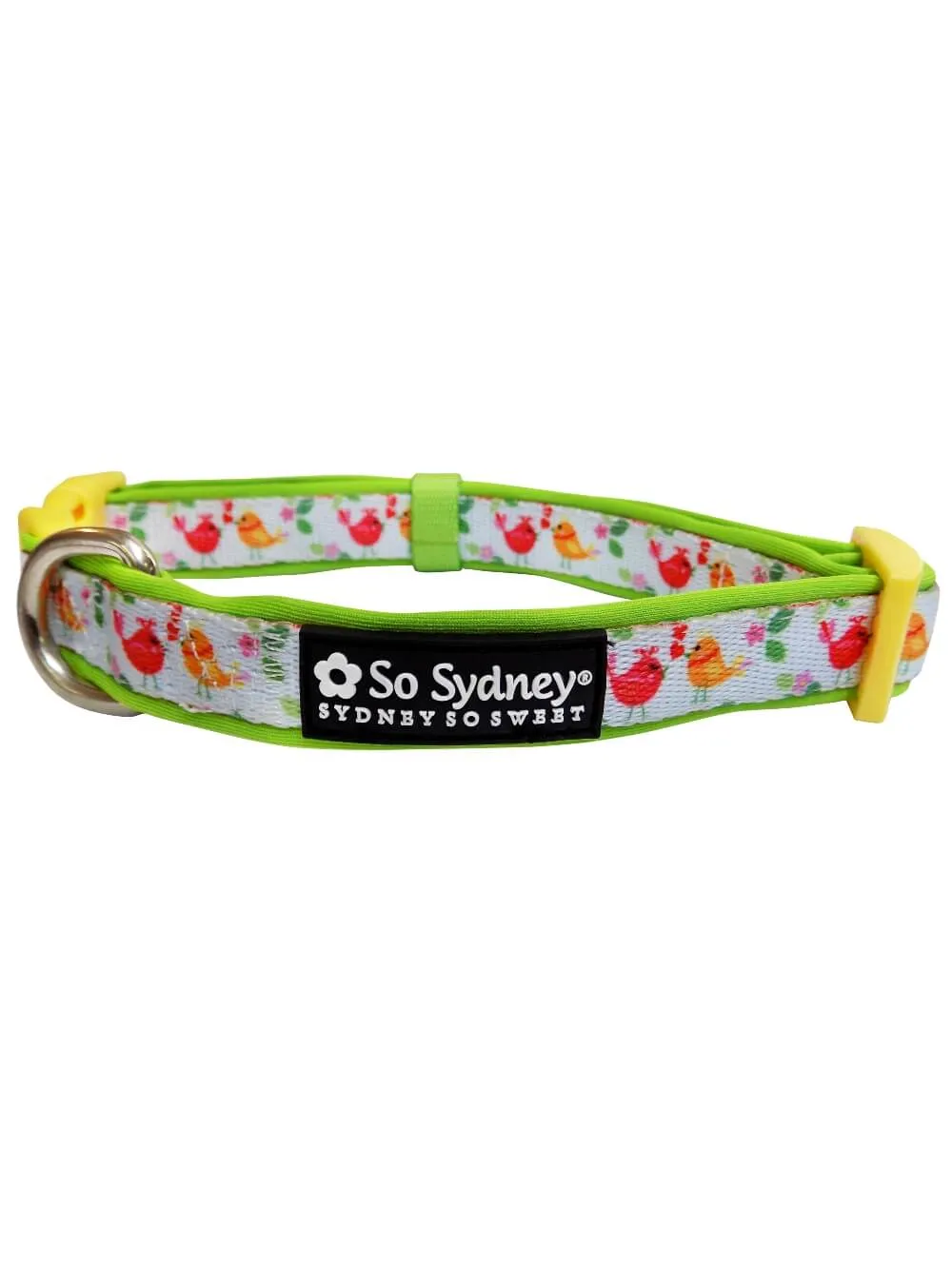 Tweet Birds Green & Blue Comfy, Adjustable Cute Dog Collar