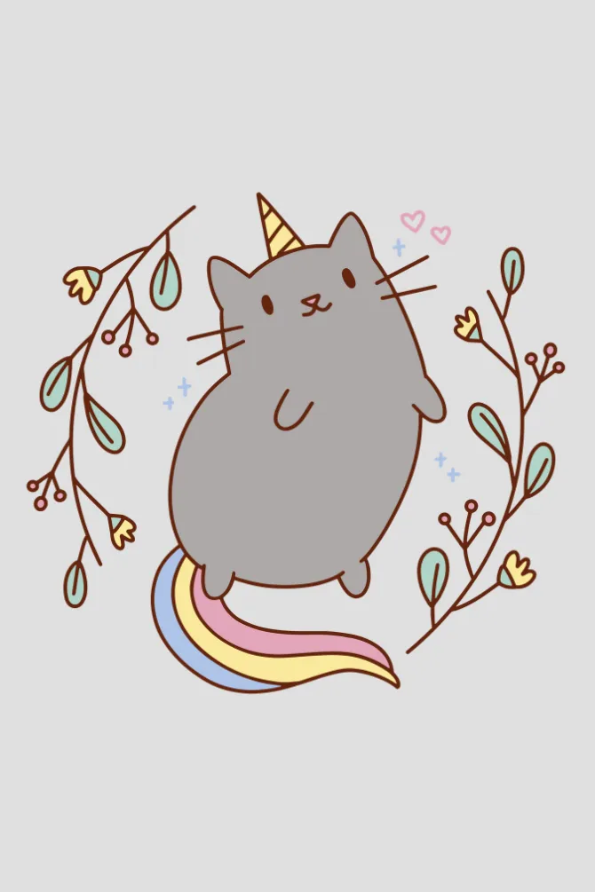 Unicorn Cat Printed T-shirt for women