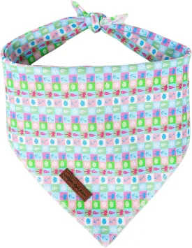 Unique Style Paws Summer Dog Bandana, Cute Colorful Puppy Bandanas, Adjustable Floral Pet Handkerchief for Small/Large Dogs Party, Birthday, Holiday Decoration