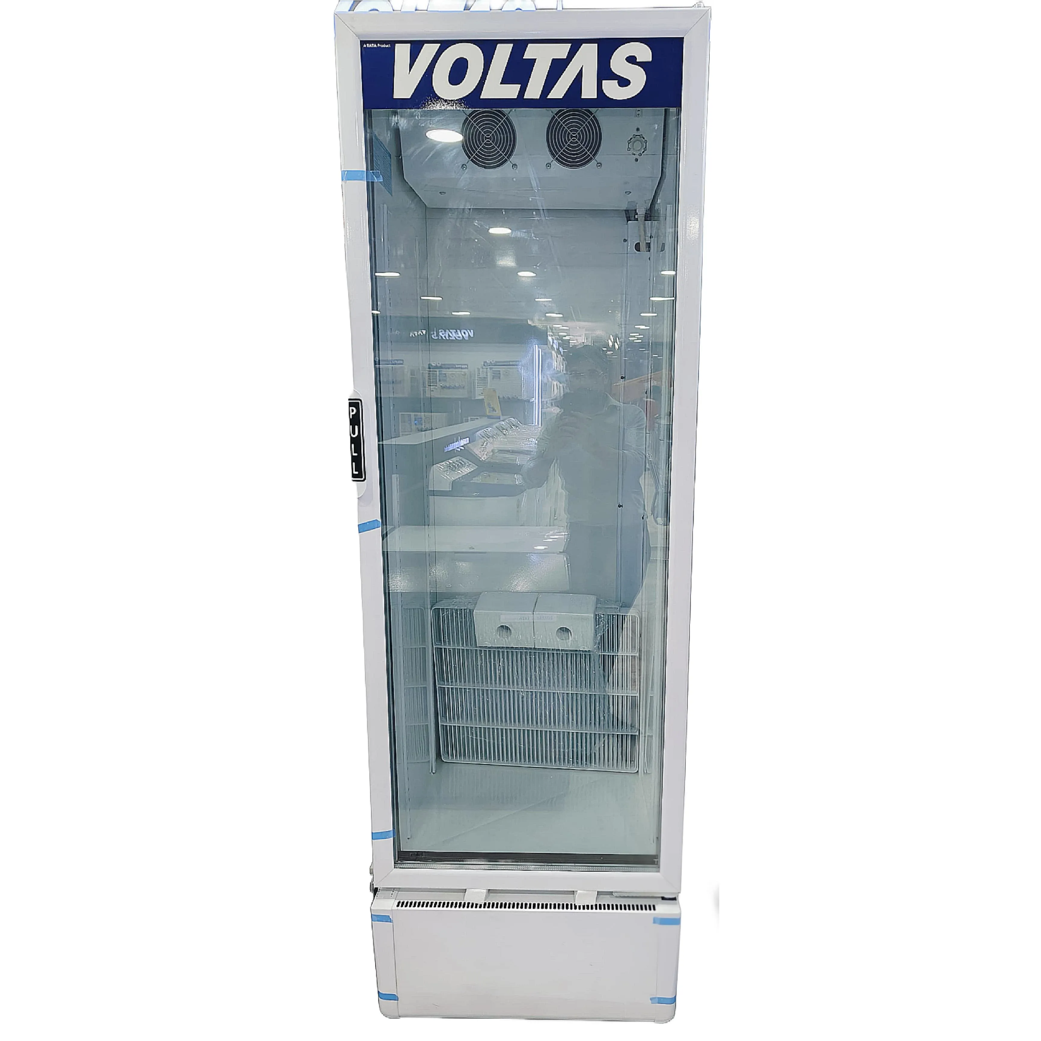 Voltas VC GT 550 SD V 550 Litre Visi Cooler | Single Door Commercial Refrigerator | LED Lighting | Heavy-Duty Glass Shelves | Fan-Based Cooling